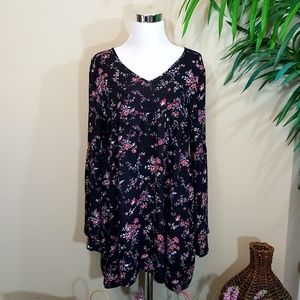 Society Girl flower print long tunic or dress
